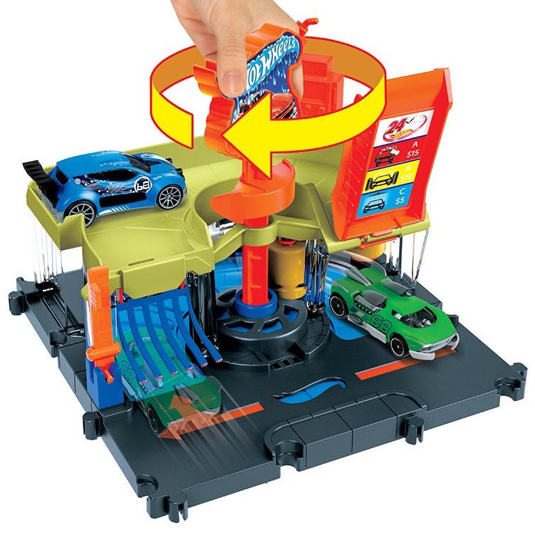 Bộ 4 Trạm Giữ Xe - Rửa Xe - Sửa Xe & Nhà Hàng Hot Wheels City