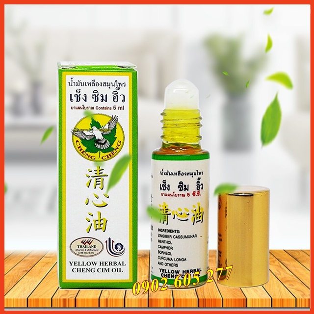 [Hàng chính hãng] Chai Dầu Gió Dạng Lăn Cheng Cheng Oil 5ml Xanh Lá