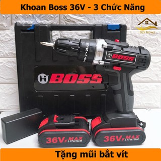 Máy Khoan pin BOSS 36V, máy khoan 3 chức năng có búa khoan tường