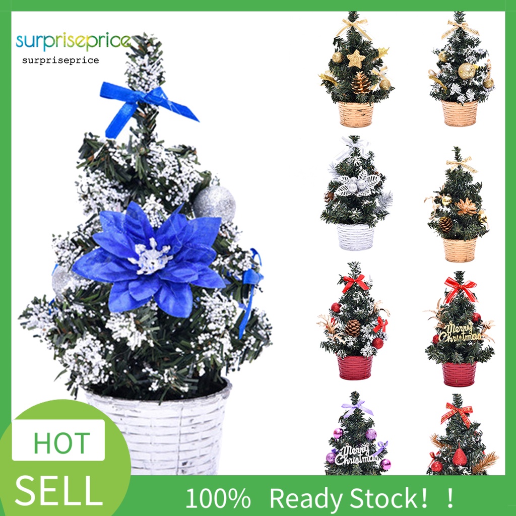 Cây thông giả mini để bàn trang trí dịp giáng sinh