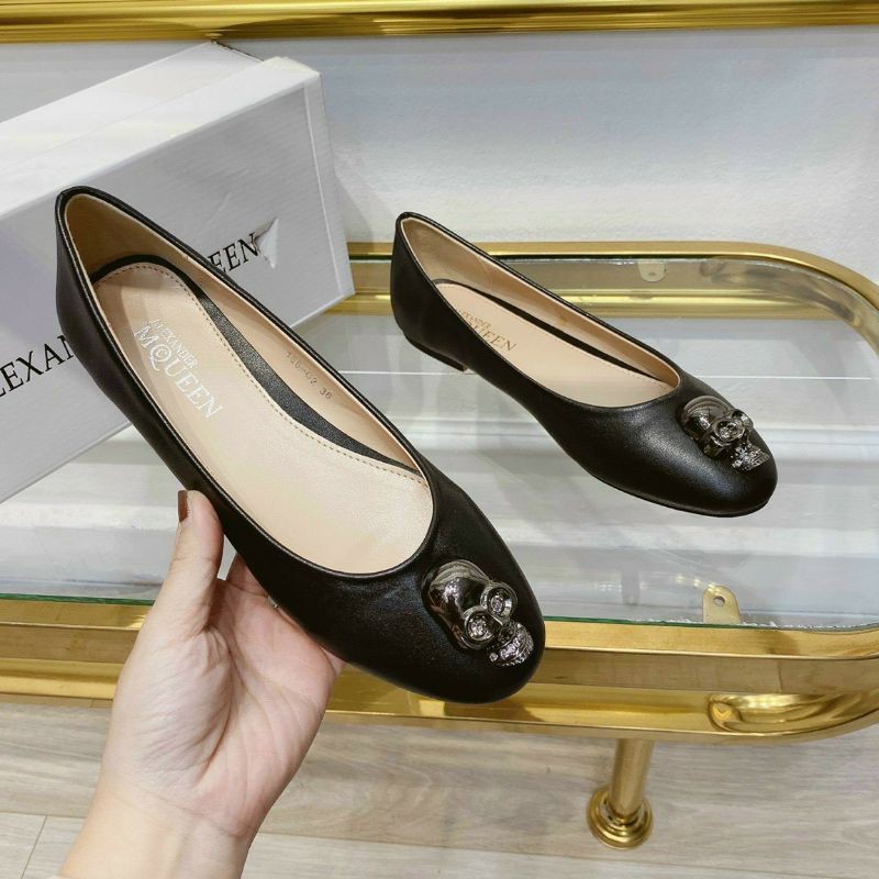 Giày Bệt Nữ Đầu Lâu Mc Queen Da Mềm Fullbox Cao Cấp