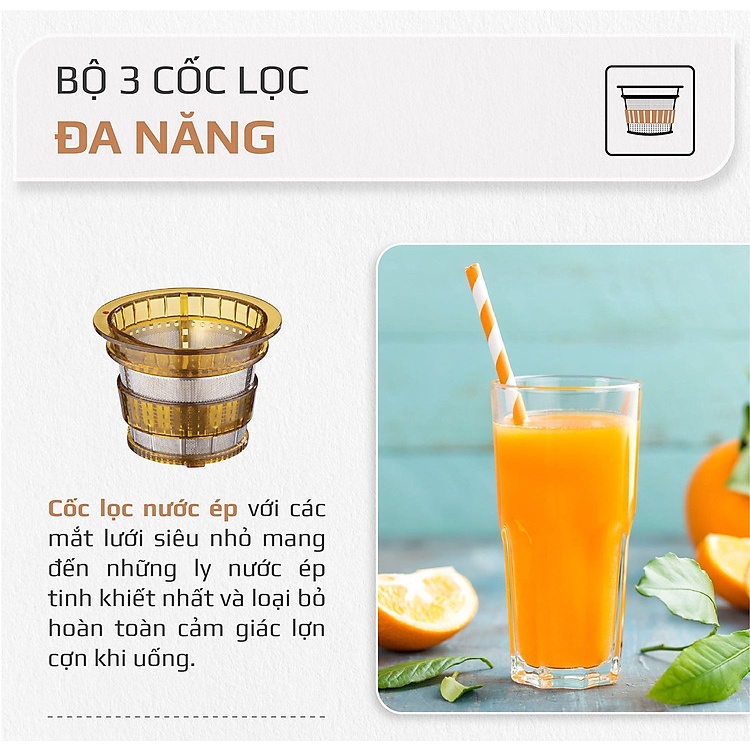 MÁY ÉP CHẬM OLIVO SJ200 - CÔNG SUẤT 240W - SIÊU CHẬM -SIÊU KIỆT BÃ - THƯƠNG HIỆU MỸ - HÀNG CHÍNH HÃNG