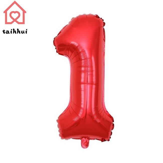 Bong Bóng Nhôm Hình Chữ Số 0-9 16inch Màu Đỏ Trang Trí Tiệc Sinh Nhật / Tiệc Sinh Nhật / Nhà Tắm Cho Bé