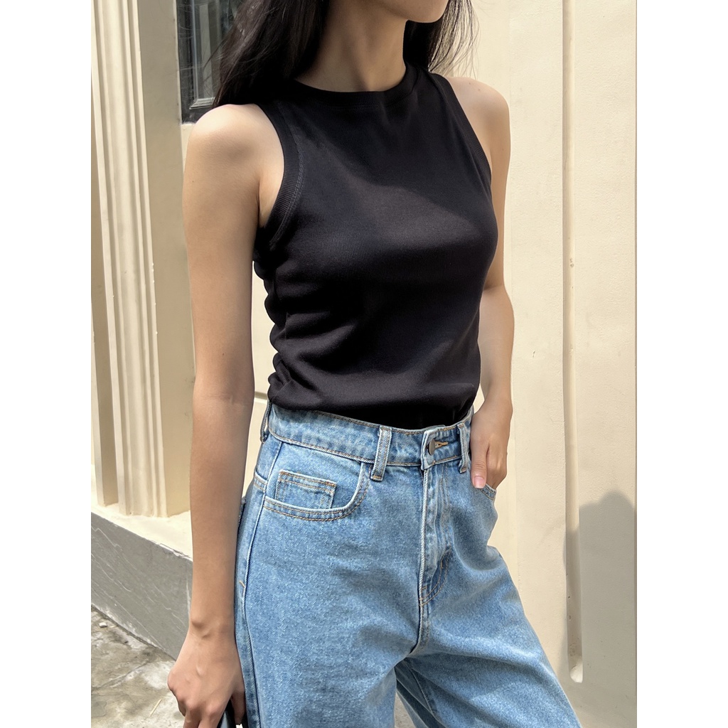 Áo Ba Lỗ Nữ Màu Trắng, Đen - BHNTT - Hashtagem ( Freesize dưới 55kg )