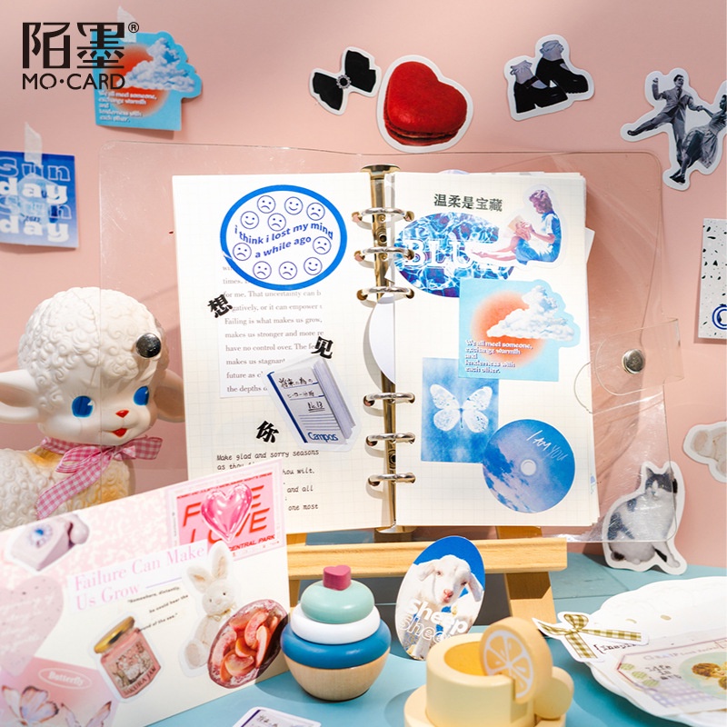 Enjoymore Set 45 Hình Dán Aesthetic Sáng Tạo Xinh Xắn Trang Trí Sổ Bullet Jounal Sticker Miếng Chữ Tiếng Anh Nhãn