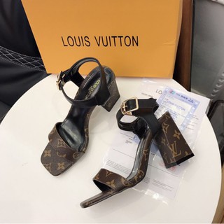 Dép sandal lệ vi gót trụ sang chảnh qc