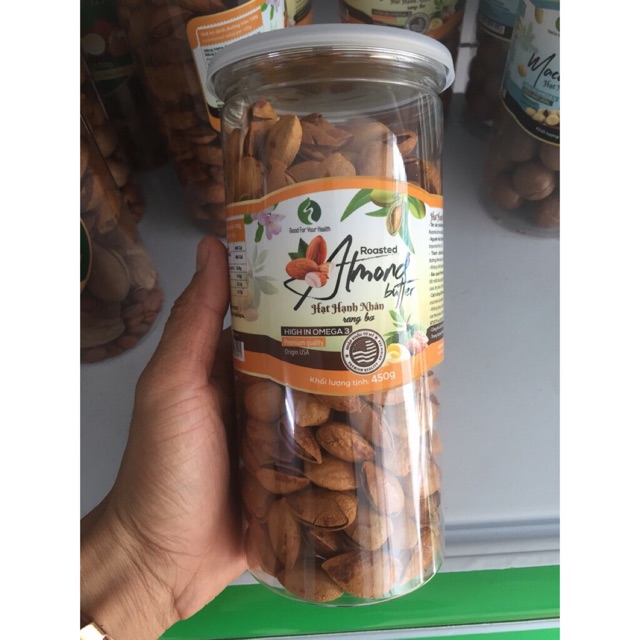 Hạnh Nhân Rang Bơ Hàng Mỹ - hộp 450g