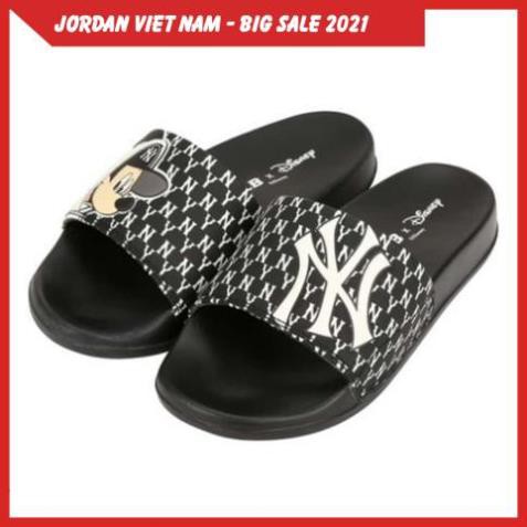 Dép Quai Ngang MLB Mickey Màu Đen Thời Trang Hàn Quốc Nam Nữ Hot Nhất Siêu Êm - Siêu Đẹp Full Size 36-43