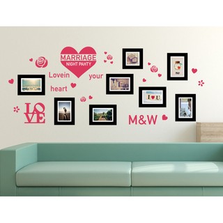 Decal Trái Tim Khung Ảnh Đen