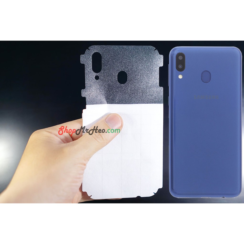 Dán Mặt Sau Lưng Vân 3D Samsung M20 - Carbon, Hình hộp, Nhám