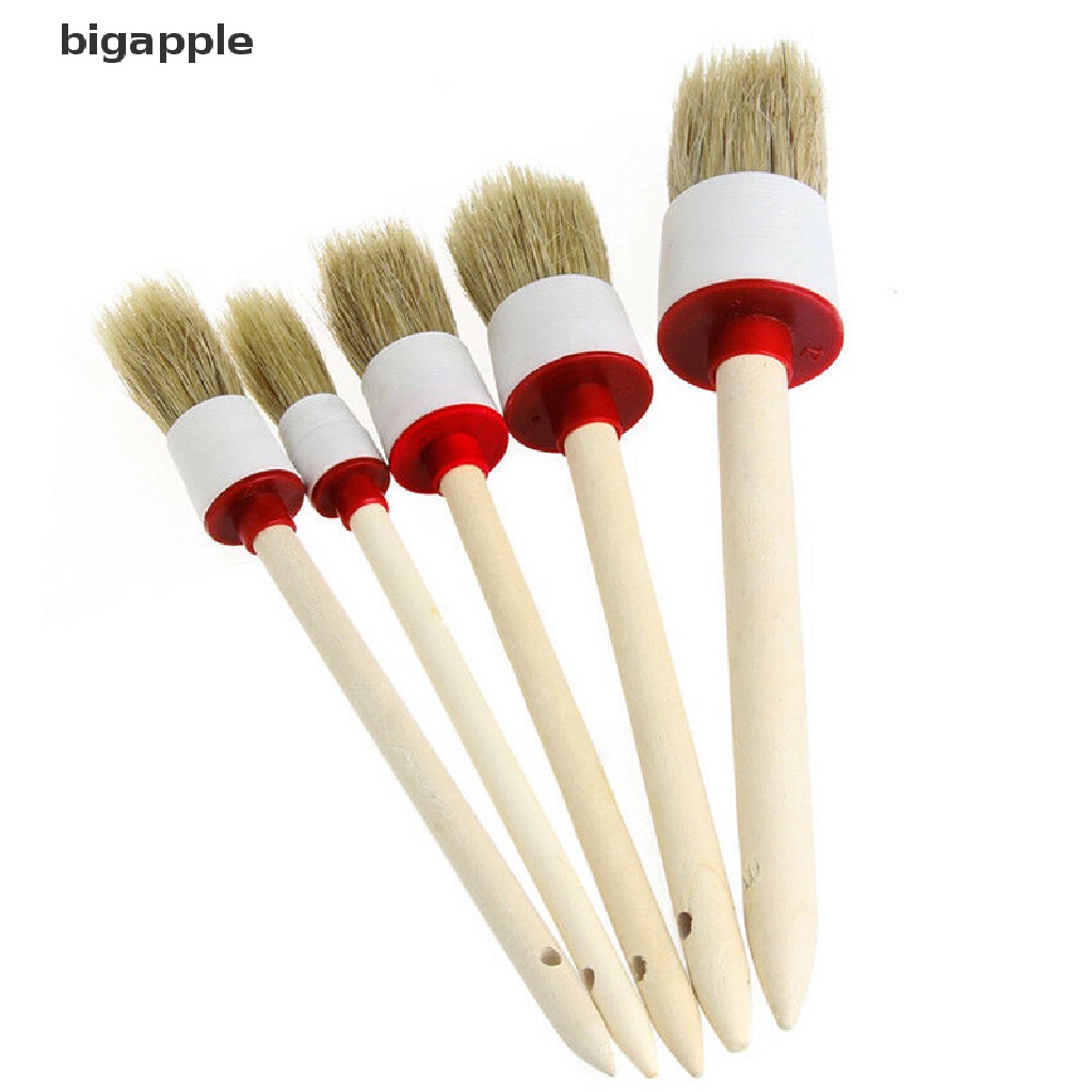 bigapple Wash Auto Care Interior Soft Bristle Car Brush Auto Detailing Wood Handle Tool RDG