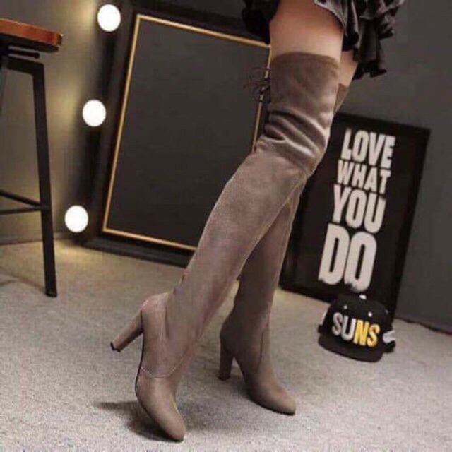 Giày boot cao cấp màu ghi size 36