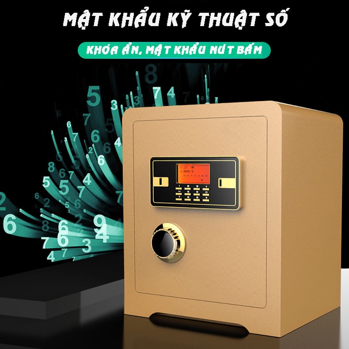 Két sắt khoá điện tử - khoá vân tay thông minh an toàn và bảo mật kích thước 45x38x33cm Decor mọi không gian