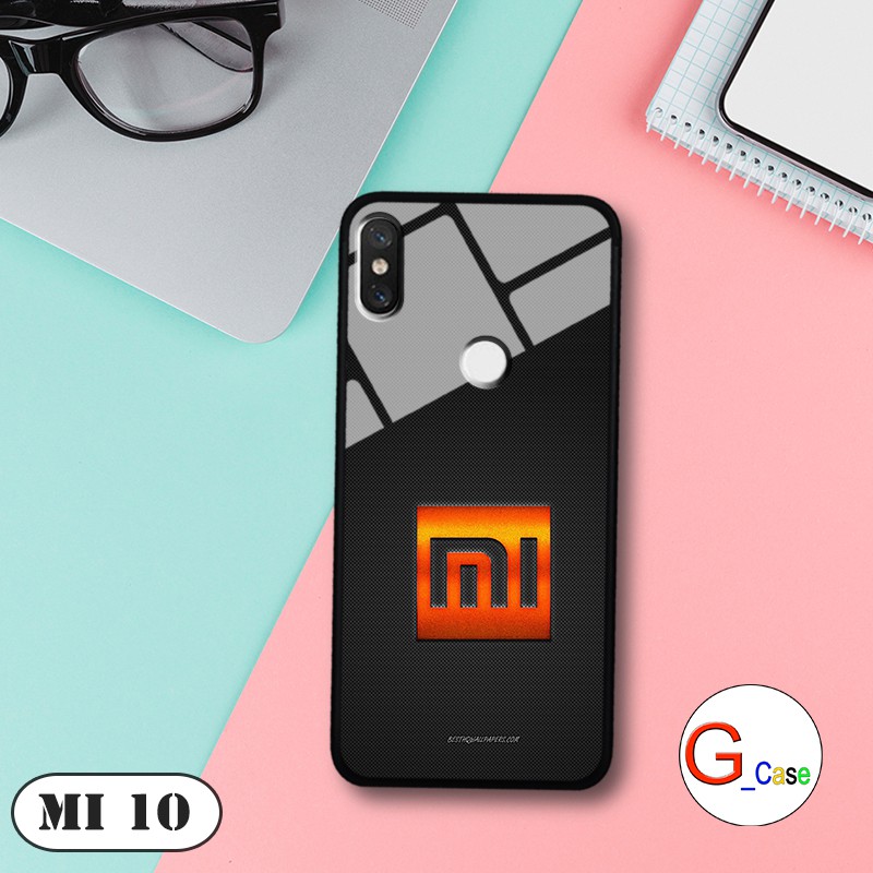 Ốp lưng Xiaomi Mi 8/ Mi 8SE - lưng kính in logo hãng điện thoại