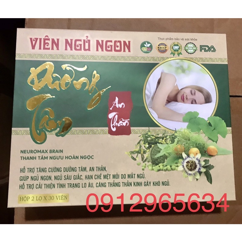 Viên uống Ngủ ngon dưỡng tâm an thần giúp giảm stress an thần cho giấc ngủ ngon khoẻ mạnh 60 viên chính hãng