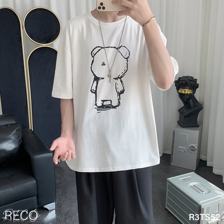 Áo thun, phông nam Hàn Quốc cao cấp dáng rộng tay lỡ T-Shirt Loose R3TS52 Unisex