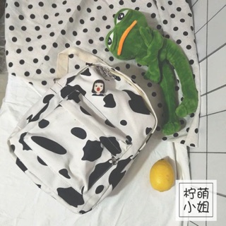 🍀order taobao🍀 balo basic ulzzang bò sữa / balo bò sữa