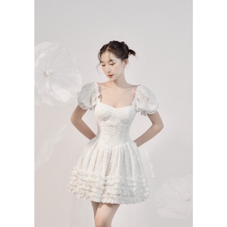 COQUI - Đầm voan hoa cúp ngực bèo tầng - Naomi Dress