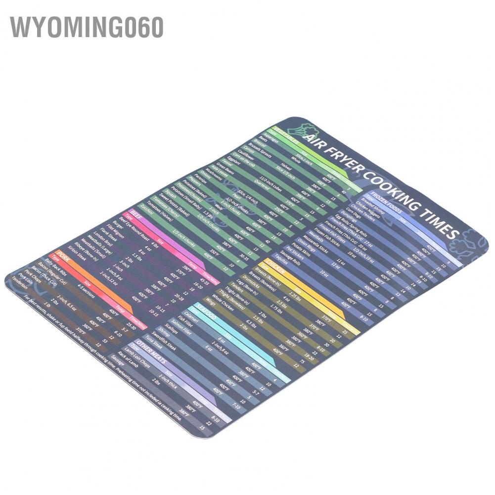 Wyoming060 2Pcs Magnetic Times Sheet Kitchen Fryer Cooking Chart Quick Reference Guid