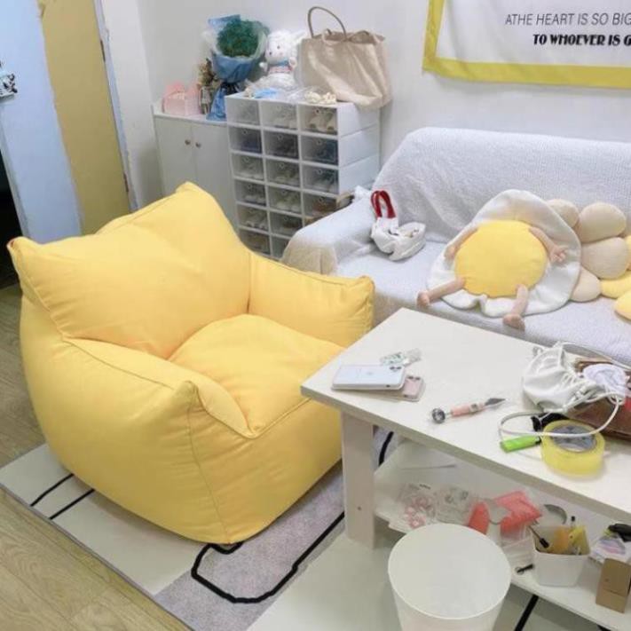 Ghế sofa lười beanbag tatami đơn phòng ngủ nhỏ ban công dễ thương khách căn hộ tựa màu đỏ ròng < ..