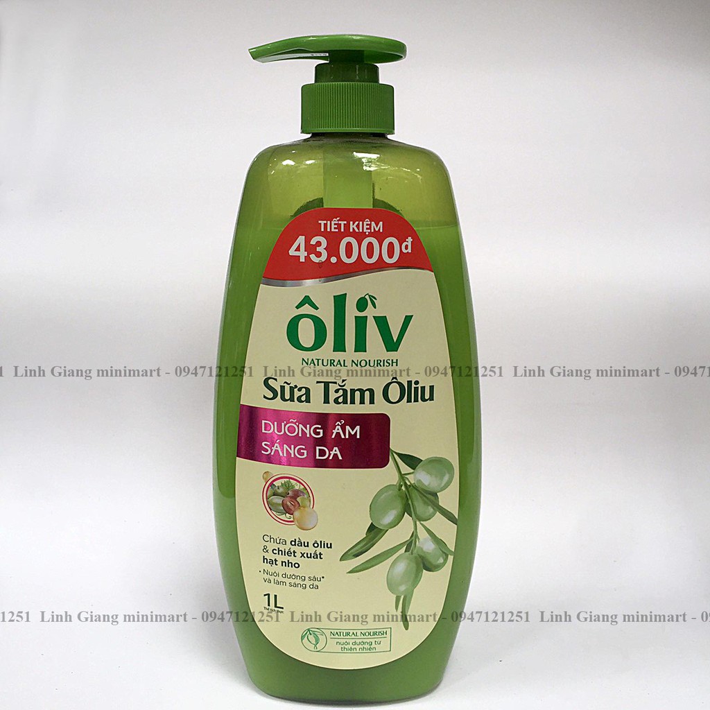 Sữa tắm Oliu dưỡng ẩm Natural Nourish 1000ml Sữa tắm dưỡng ẩm mềm mịn và sáng da