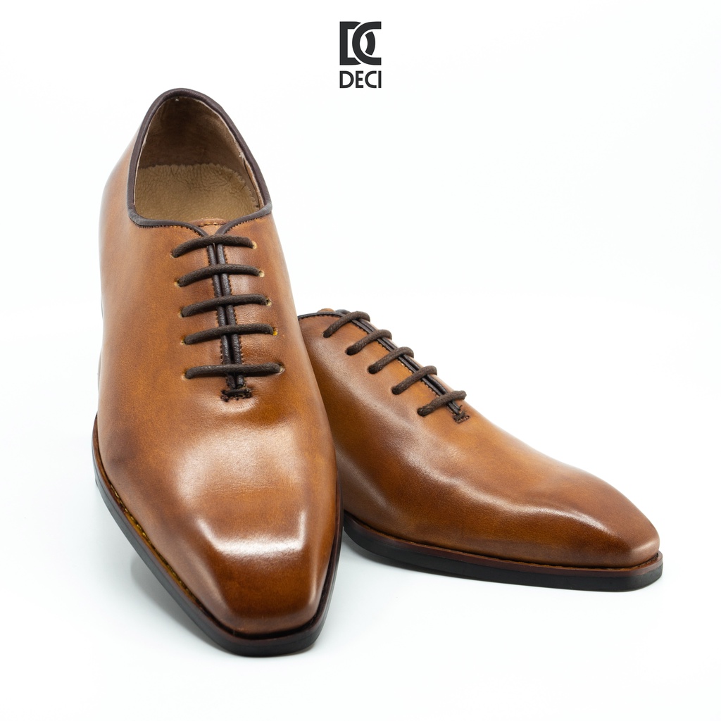 Giày tây công sở DECI màu patina da bò cao cấp dòng Wholecut Oxford BROGUE 2