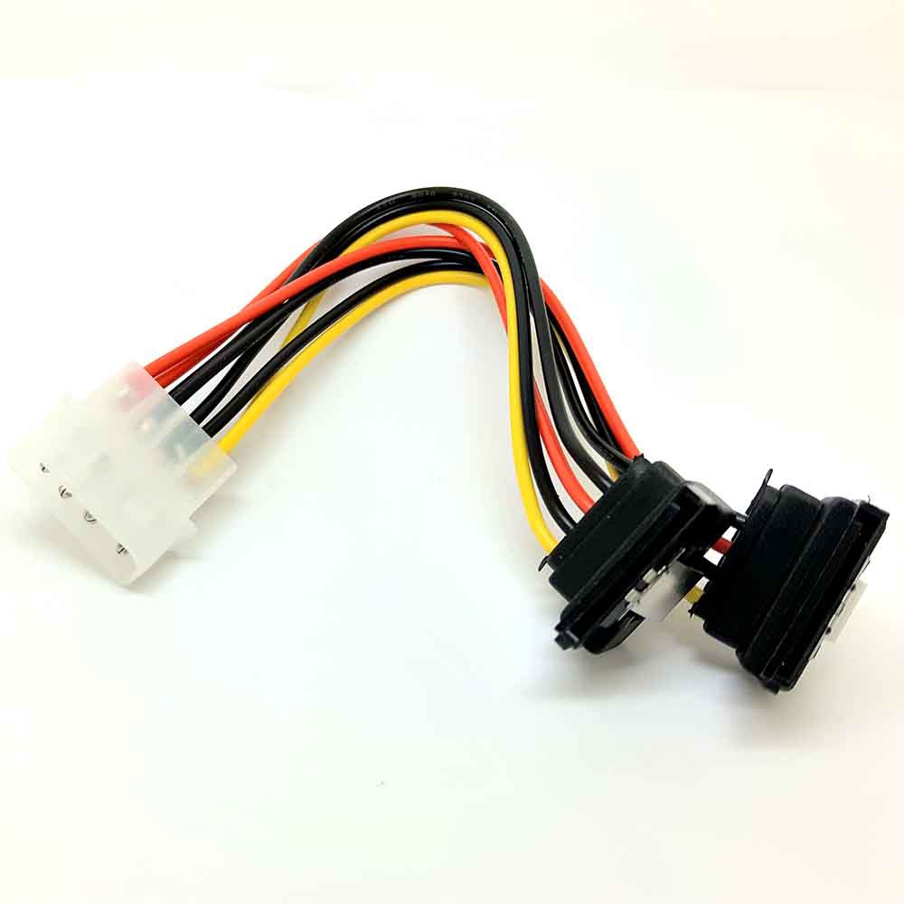 Bộ chia dây cáp nguồn chữ Y Molex Male 90 độ sang 2x 15Pin Female