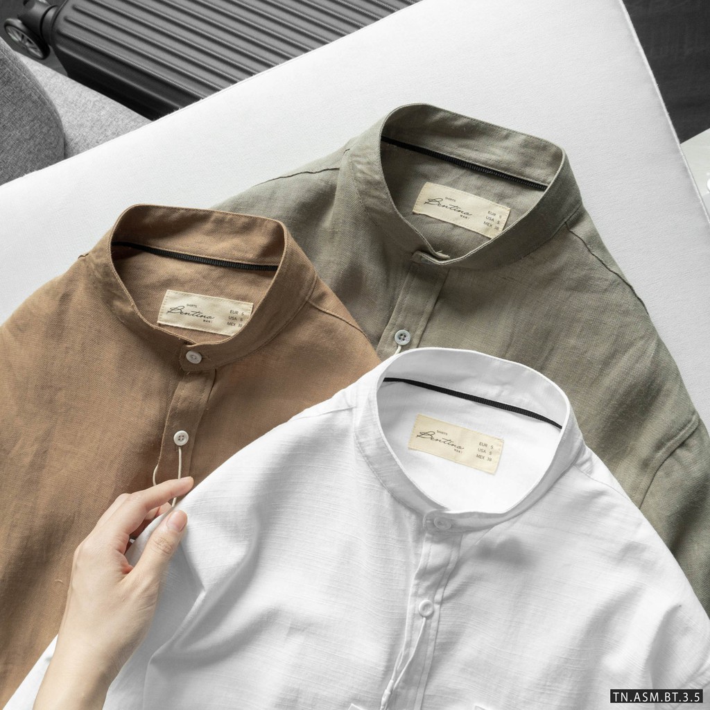 Aó sơ mi nam Bentino HÀNG VNXK chất vải đũi Linen dài tay thoáng mát,thấm hút mồ hôi thoáng khí | BigBuy360 - bigbuy360.vn
