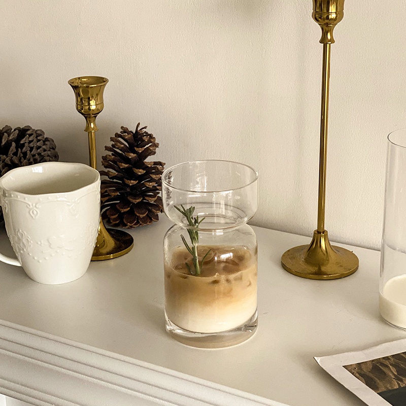 Ly Thủy Tinh Uống Cà Phê/Nước Ép Thiết Kế Trong Suốt Sáng Tạo