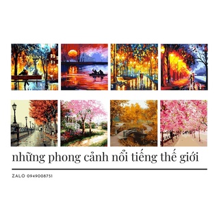 Tranh sơn dầu số hoá tự tô màu theo số chưa căng khung