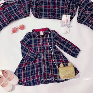 Váy sơ mi kẻ tím than H&M