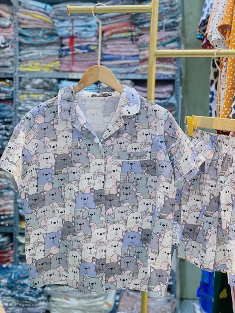 Bộ Pijama bộ đồ ngủ quần cộc bộ mặc nhà chất thô cao cấp [ ảnh thật tự chụp] | BigBuy360 - bigbuy360.vn