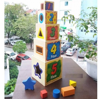 Đồ chơi gỗ S-kids, Hộp xếp chồng thả hình khối