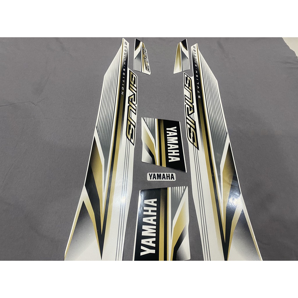 Nguyên bộ tem rời 3 lớp zin thái dán xe máy Yamaha sirius 2017 màu trắng
