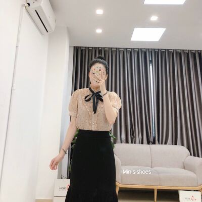 Min's Shoes - Áo 353 sơ mi chấm bi lụa cao cấp