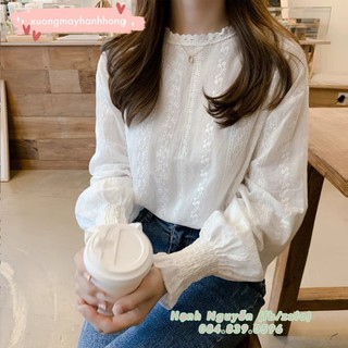 Áo sơ mi tay rúm vintage cực xinh