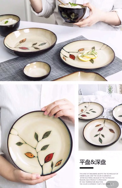 Bộ bát đĩa gia đình phong cách Nhật Bản - Bộ bát đĩa gốm sứ cao cấp