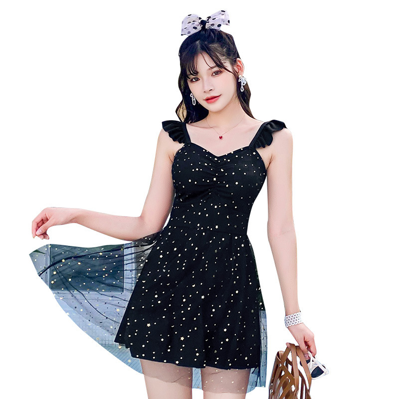 One-Piece Swimsuit Korean Style Covering Flesh Skinny Girl Soaking Hot Spring Boxer Skirt Swimsuit Casual Beach Wear | BigBuy360 - bigbuy360.vn