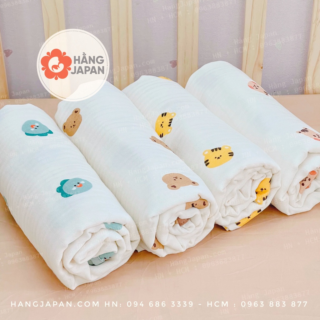 Chăn xô hè sợi tre Dottodot Malolotte in/thêu hoạ tiết cho bé Hàn Quốc