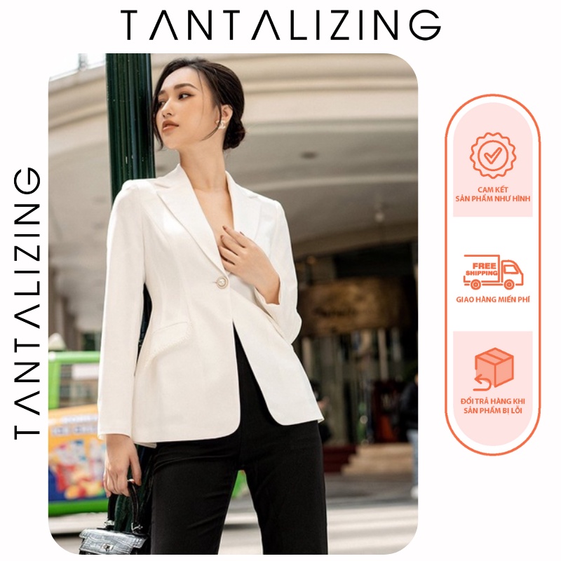 Áo Vest Kylie Suit trắng thanh lịch, Áo vest nữ áo blazer phong cách chất tuyết mưa mẫu mới | BigBuy360 - bigbuy360.vn