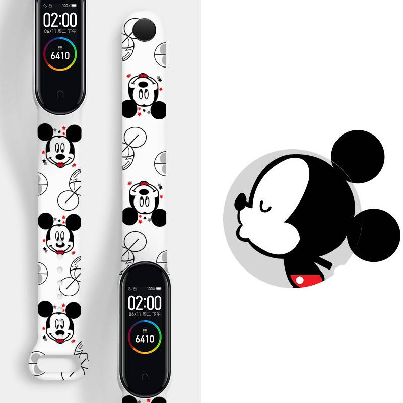 Dây Đeo Thay Thế Bằng Silicone In Họa Tiết Hoạt Hình Cho xiaomi Mi band 7 / xiaomi Mi band 6 5 4 3 / Miband 6 / 5 / xiaomi band 4