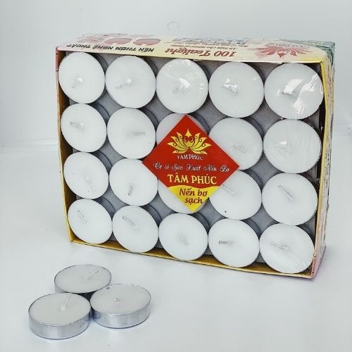 Nến bơ sạch tealight 100 viên cháy 3-4h