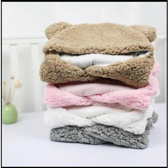 Ủ GẤU Baby blanket LÔNG CỪU SIÊU ẤM cho bé