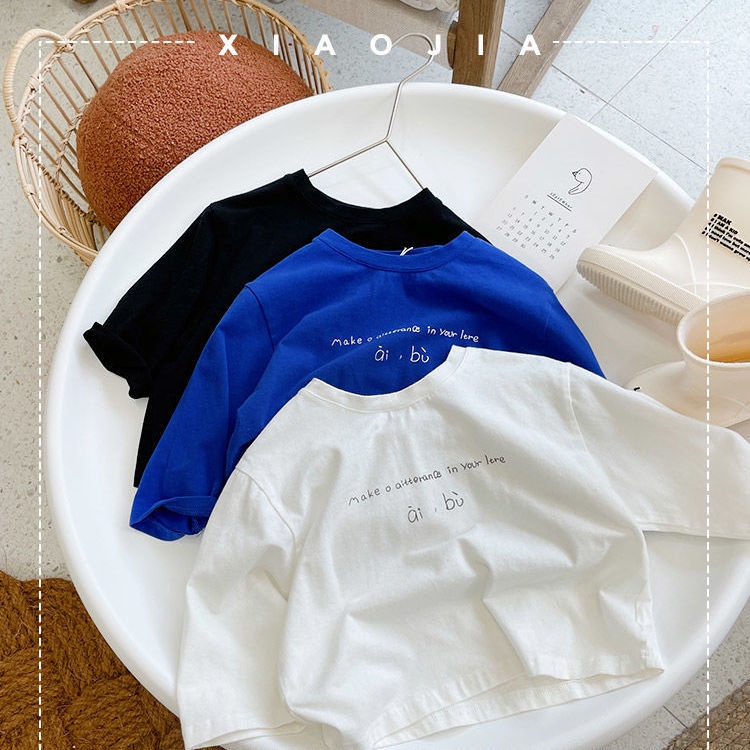 [Babycat] Hàng Có Sẵn Áo Thun Cotton Nguyên Chất Tay Dài Dáng Rộng In Chữ Phong Cách Nhật Bản / Hàn Quốc Thời Trang Xuân Thu Mới Cho Bé Trai Và Bé Gái
