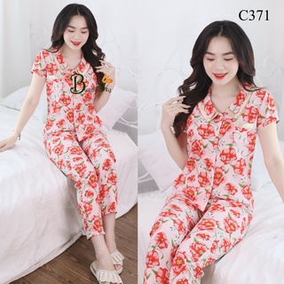 [Bunny] Đồ bộ mặc nhà 6 màu, đồ ngủ tay cộc đũi lụa mềm mịn mát không nhăn màu sắc trẻ trung