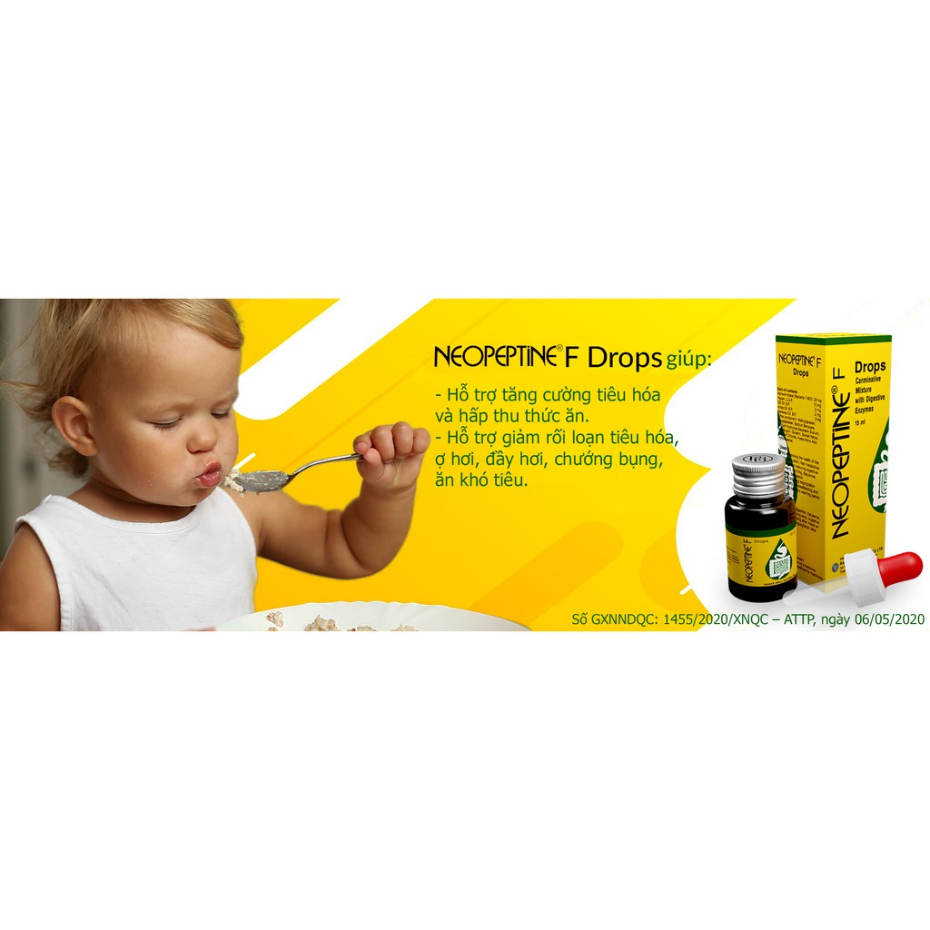 NEOPEPTINE DROP(15ML)-GIẢM ĐẦY HƠI NÔN TRỚ CHO BÉ