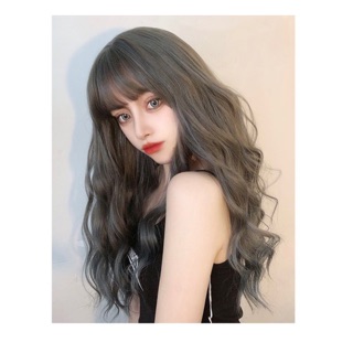Tóc giả nữ 😊FREESHIP😊 Tóc giả xù sóng nhẹ màu gray