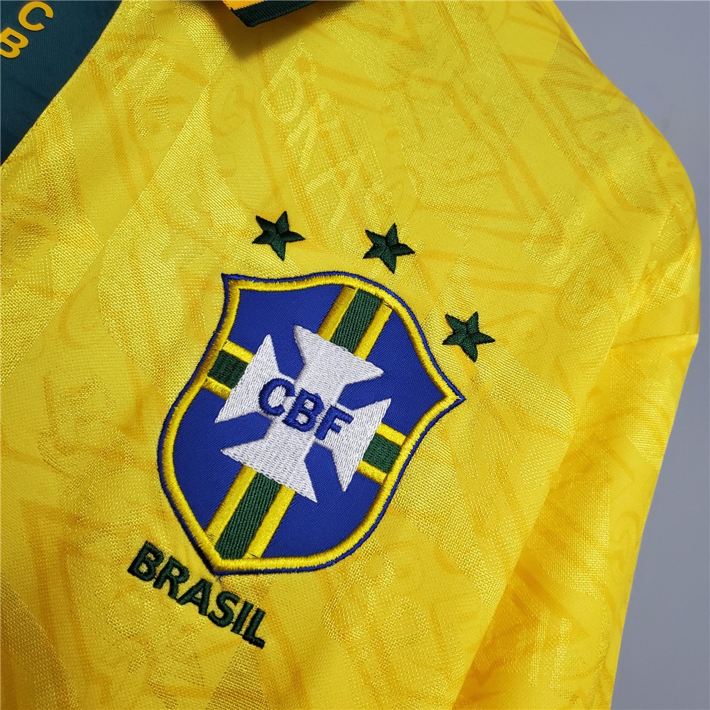 Áo Bóng Đá Đội Tuyển Brazil 91-93 Phong Cách Retro