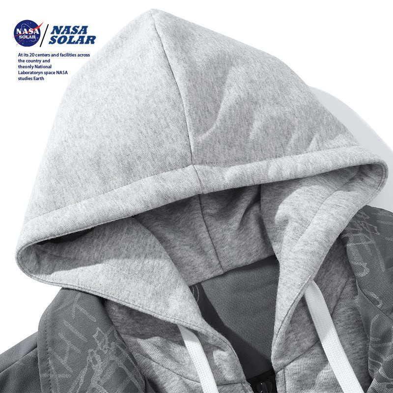 Hàng Có Sẵn Áo Khoác Giả Hai Lớp Có Mũ Trùm Đầu In Hình NASA Thời Trang Thu Đông Mới Dành Cho Nam Nữ Sinh