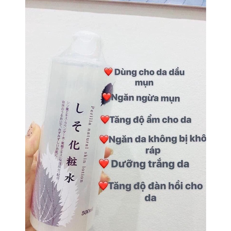 Lotion tía tô Perilla dưỡng ẩm và làm sáng da, Nước hoa hồng toner tía tô Dokudami Nhật Bản